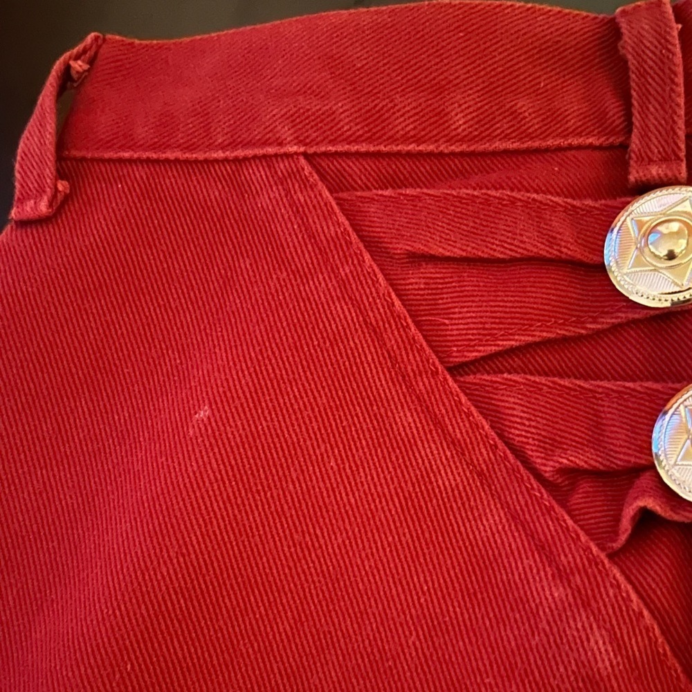 Vtg Roughrider by Circle T Cowgirl Western Jeans Concho Back Red Size 1/2 - Picture 5 of 12